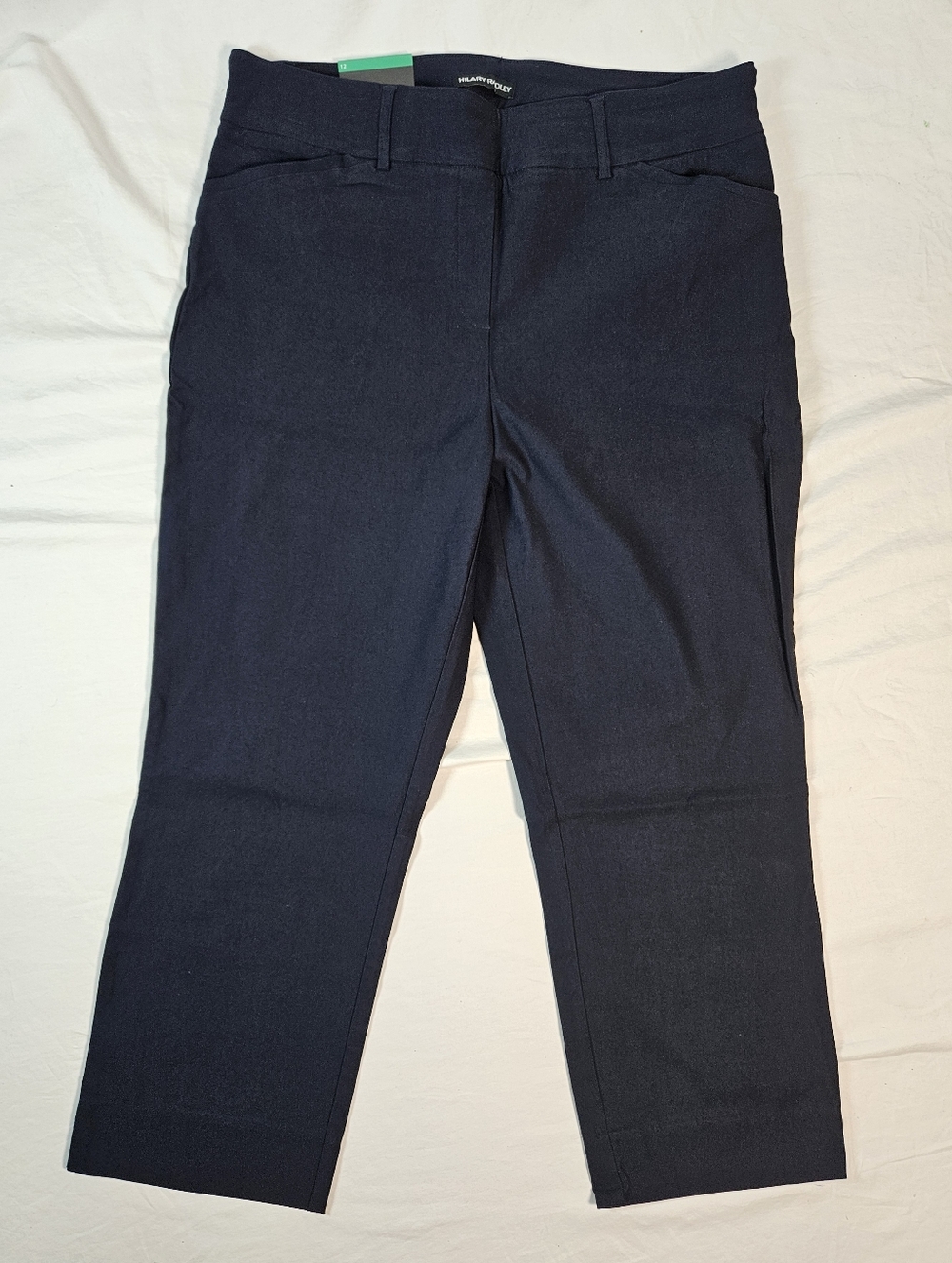 NWT Size 6 Hilary Radley Navy Blue Cropped Ankle Pants Stretch Pull-On Comfort